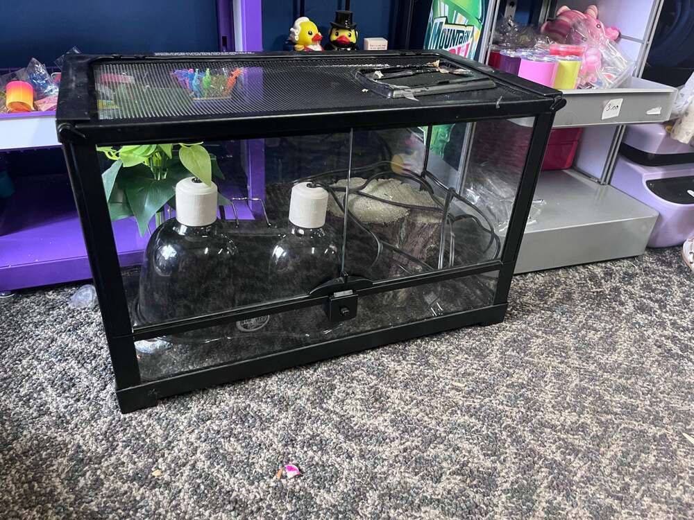 Zoo Med Nano Front Opening Glass Terrarium with Heat Lamp Fixture